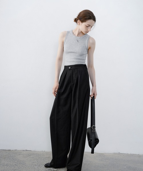 【セール】【tageechita】ウール混クルーネックロールエッジタンクトップ（タンクトップ）｜tageechita（タジチタ）