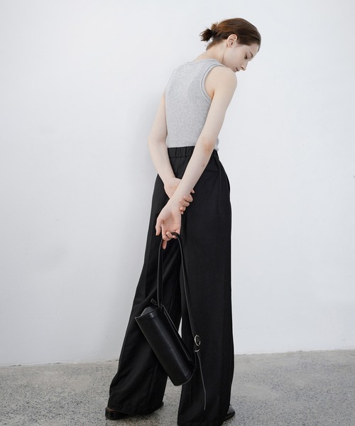 【セール】【tageechita】ウール混クルーネックロールエッジタンクトップ（タンクトップ）｜tageechita（タジチタ）