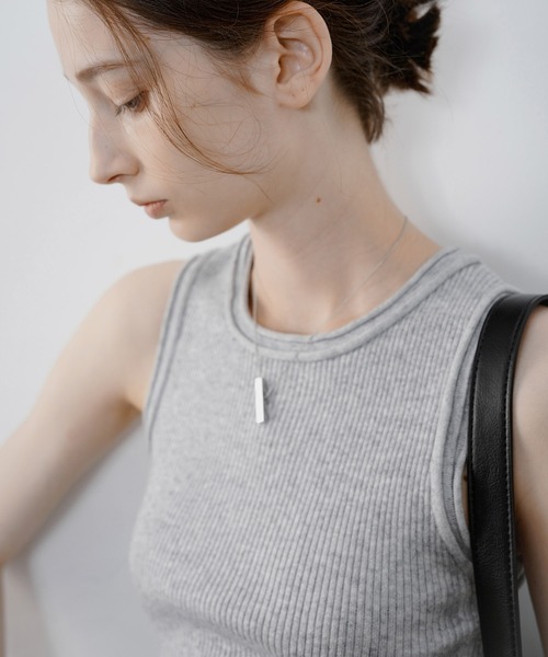 【セール】【tageechita】ウール混クルーネックロールエッジタンクトップ（タンクトップ）｜tageechita（タジチタ）
