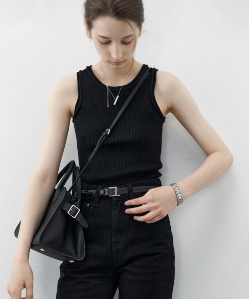 【セール】【tageechita】ウール混クルーネックロールエッジタンクトップ（タンクトップ）｜tageechita（タジチタ）