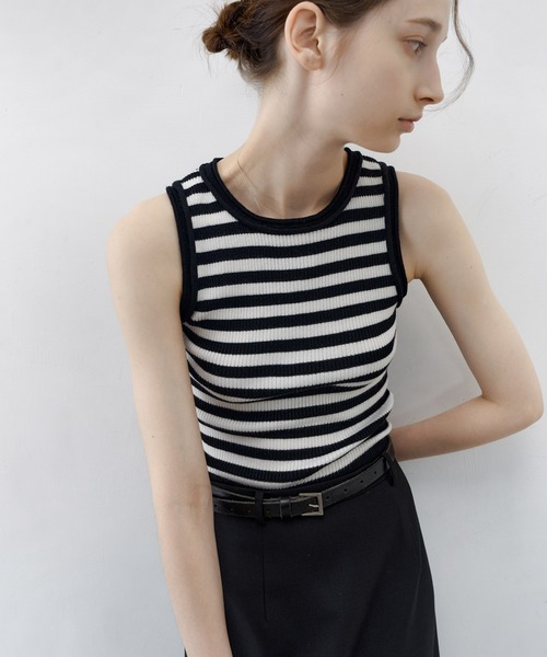 【セール】【tageechita】ウール混クルーネックロールエッジタンクトップ（タンクトップ）｜tageechita（タジチタ）
