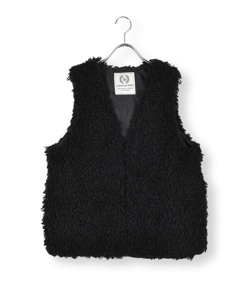 ZIDDY(ジディ)の「プードルファーベスト(130~160cm)(ベスト・キッズ・ブラック/オフホワイト・130cm/140cm/160cm/150cm)」の17枚目の写真