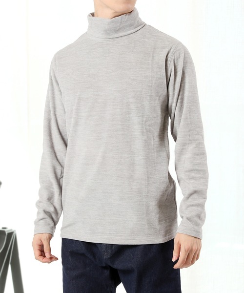 TopIsm（トップイズム）の「カチオン染めフリースタートルネックカットソー（ニット/セーター・メンズ・ワインレッド/チャコールグレー/杢グレー/ネイビー・M/L/LL）」の3枚目の写真