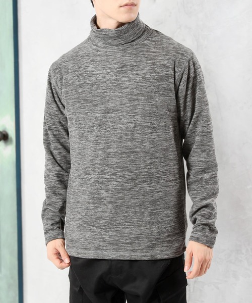 TopIsm（トップイズム）の「カチオン染めフリースタートルネックカットソー（ニット/セーター・メンズ・ワインレッド/チャコールグレー/杢グレー/ネイビー・M/L/LL）」の2枚目の写真