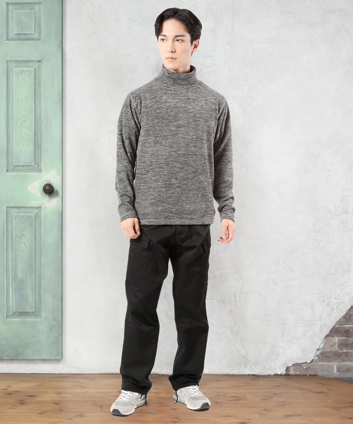 TopIsm（トップイズム）の「カチオン染めフリースタートルネックカットソー（ニット/セーター・メンズ・ワインレッド/チャコールグレー/杢グレー/ネイビー・M/L/LL）」の5枚目の写真