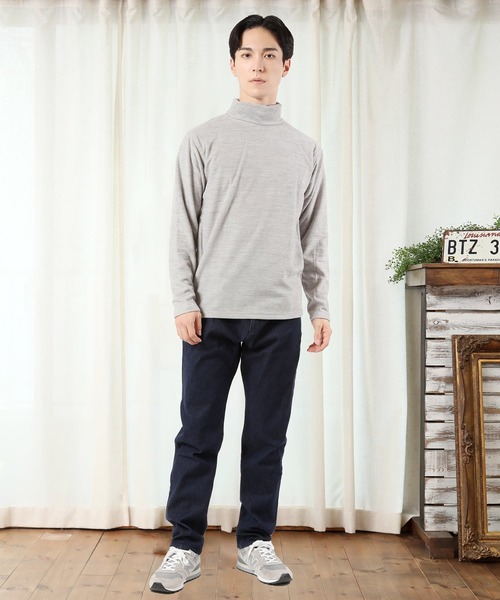 TopIsm（トップイズム）の「カチオン染めフリースタートルネックカットソー（ニット/セーター・メンズ・ワインレッド/チャコールグレー/杢グレー/ネイビー・M/L/LL）」の6枚目の写真