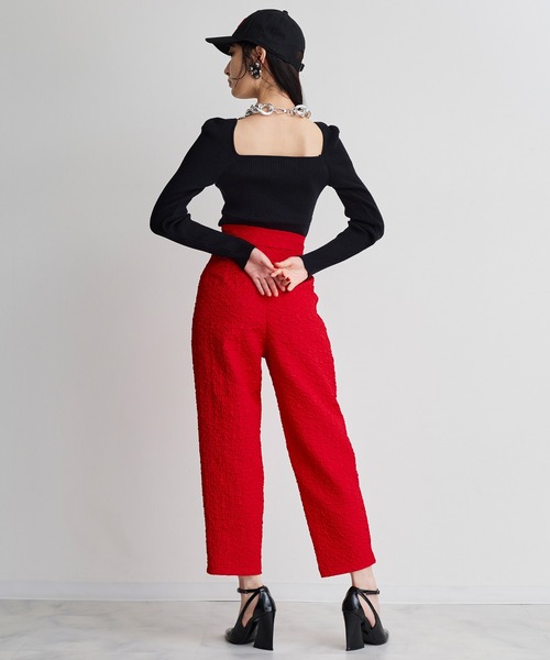 Narcissus(ナルシス)の「【Narcissus】スクエアリブニット(ニット/セーター・レディース・ブラック/ホワイト・FREE)」の6枚目の写真