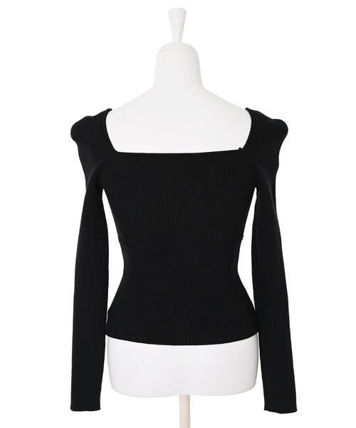 Narcissus(ナルシス)の「【Narcissus】スクエアリブニット(ニット/セーター・レディース・ブラック/ホワイト・FREE)」の11枚目の写真