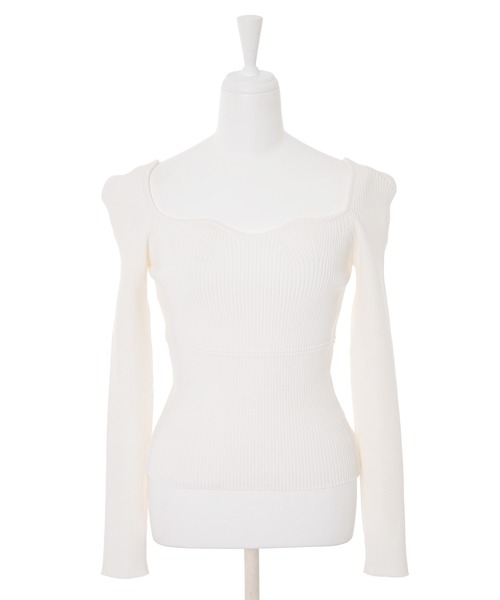 Narcissus(ナルシス)の「【Narcissus】スクエアリブニット(ニット/セーター・レディース・ブラック/ホワイト・FREE)」の7枚目の写真