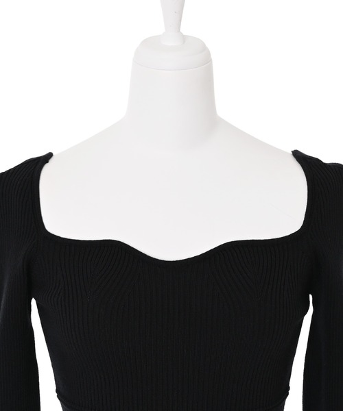 Narcissus(ナルシス)の「【Narcissus】スクエアリブニット(ニット/セーター・レディース・ブラック/ホワイト・FREE)」の13枚目の写真