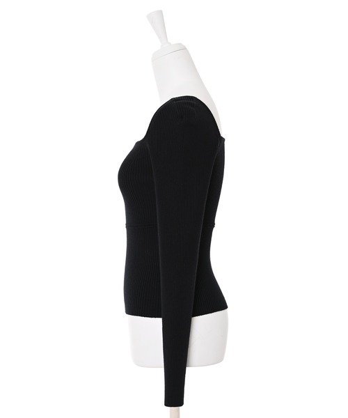 Narcissus(ナルシス)の「【Narcissus】スクエアリブニット(ニット/セーター・レディース・ブラック/ホワイト・FREE)」の10枚目の写真