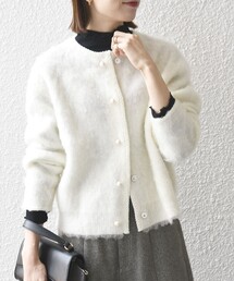 SHIPS any | SHIPS any: モヘヤ シャギー パール モチーフ ニット カーディガン ジャケット(カーディガン/ボレロ)