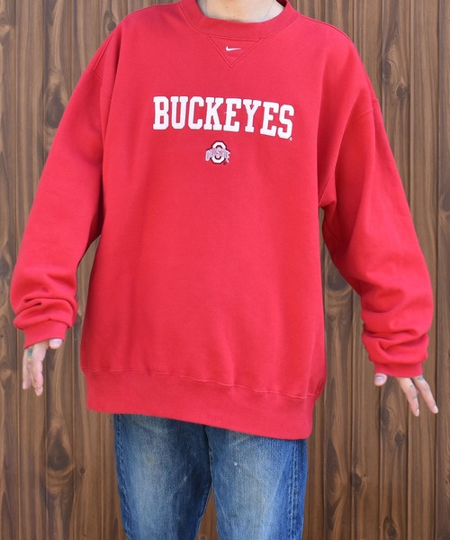 【ヴィンテージ古着】Y2K NIKE / ナイキ BUCKEYES OHIO STATE クルーネックスウェット