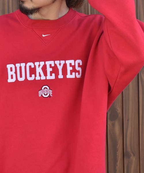 【ヴィンテージ古着】Y2K NIKE / ナイキ BUCKEYES OHIO STATE クルーネックスウェット