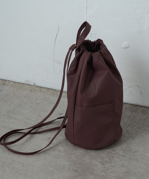earthy（アーシー）の「レザーナイロンショルダーBAG（ショルダーバッグ・レディース・ブラック/ブラウン・ONE SIZE）」の2枚目の写真
