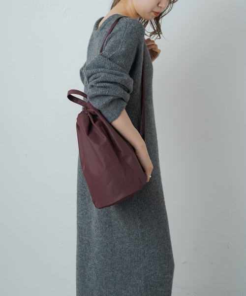 earthy（アーシー）の「レザーナイロンショルダーBAG（ショルダーバッグ・レディース・ブラック/ブラウン・ONE SIZE）」の19枚目の写真