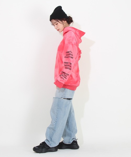 BABYDOLL(ベビードール)の「親子お揃い タイダイエンボスパーカー 8825A(パーカー・レディース・ライトブルー/レッド・XL/L/M/S)」の8枚目の写真