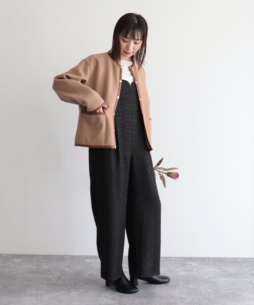 Traditional Weatherwear（トラディショナルウェザーウェア）の「【WEB限定】【Traditional Weatherwear/トラディショナルウェザーウエア】ARKLEY A-LINEコート（ノーカラーコート・レディース・ブラック/ベージュ・32/34）」の5枚目の写真