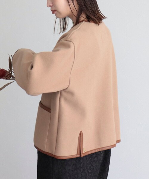 Traditional Weatherwear（トラディショナルウェザーウェア）の「【WEB限定】【Traditional Weatherwear/トラディショナルウェザーウエア】ARKLEY A-LINEコート（ノーカラーコート・レディース・ブラック/ベージュ・32/34）」の11枚目の写真