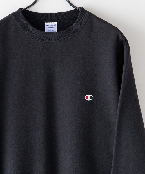 Champion（チャンピオン）の「【CHAMPION/チャンピオン】USAコットン 　裏起毛　スウェット　トレーナー 　リサイクルポリエステル 　サスティナブル　ワンポイントロゴ刺繍（スウェット・メンズ・オフホワイト/杢グレー/ダークグリーン/ブラック/ネイビー・LARGE/X-LARGE/XX-LARGE/MEDIUM）」の7枚目の写真