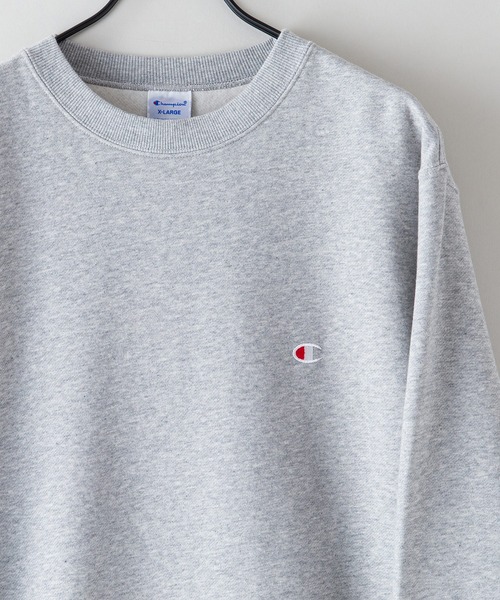 Champion（チャンピオン）の「【CHAMPION/チャンピオン】USAコットン 　裏起毛　スウェット　トレーナー 　リサイクルポリエステル 　サスティナブル　ワンポイントロゴ刺繍（スウェット・メンズ・オフホワイト/杢グレー/ダークグリーン/ブラック/ネイビー・LARGE/X-LARGE/XX-LARGE/MEDIUM）」の8枚目の写真