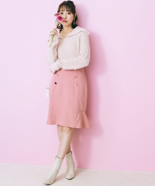 marun（マルン）の「＜大きいサイズ＞ ビックカラーシャギーニットトップス marun（ニット/セーター・レディース・ブラック系/ピンクベージュ・L/LL/3L/4L/5L）」の8枚目の写真