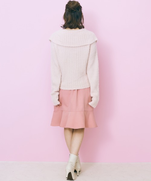 marun（マルン）の「＜大きいサイズ＞ ビックカラーシャギーニットトップス marun（ニット/セーター・レディース・ブラック系/ピンクベージュ・L/LL/3L/4L/5L）」の21枚目の写真