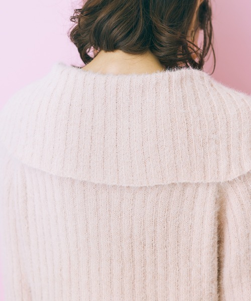 marun（マルン）の「＜大きいサイズ＞ ビックカラーシャギーニットトップス marun（ニット/セーター・レディース・ブラック系/ピンクベージュ・L/LL/3L/4L/5L）」の15枚目の写真