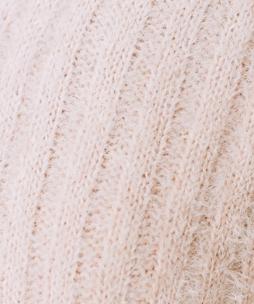 marun（マルン）の「＜大きいサイズ＞ ビックカラーシャギーニットトップス marun（ニット/セーター・レディース・ブラック系/ピンクベージュ・L/LL/3L/4L/5L）」の16枚目の写真