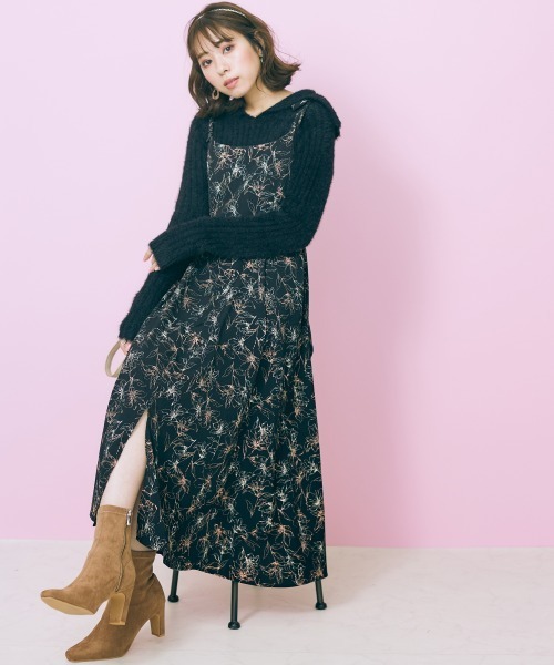 marun（マルン）の「＜大きいサイズ＞ ビックカラーシャギーニットトップス marun（ニット/セーター・レディース・ブラック系/ピンクベージュ・L/LL/3L/4L/5L）」の12枚目の写真