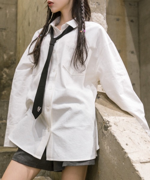 セール】ネクタイ付きチュニックシャツ 1032040130（シャツ/ブラウス