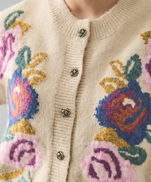 MERLOT（メルロー）の「レトロフラワーカーディガン（ニット/セーター
