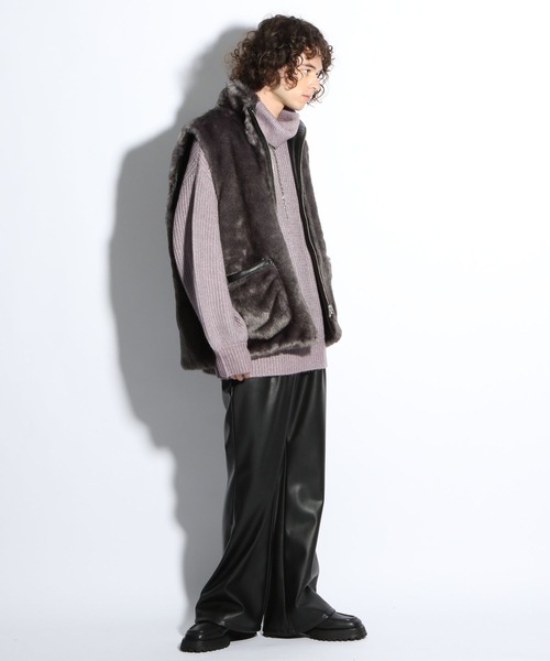 HARE(ハレ)の「シルキータッチアゼニットタートルニット(HARE)(ニット/セーター・メンズ・ブルー/グレー/ブラック/パープル・MEDIUM/SMALL)」の12枚目の写真