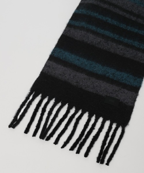 HARE(ハレ)の「シャギーマルチボーダーマフラー(HARE)(マフラー・メンズ・ブラック/ベージュ/ブラック系その他/ブラウン系その他・FREE)」の7枚目の写真