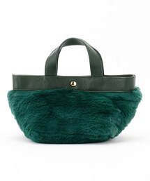 Cachellier レザー切替トートバッグ