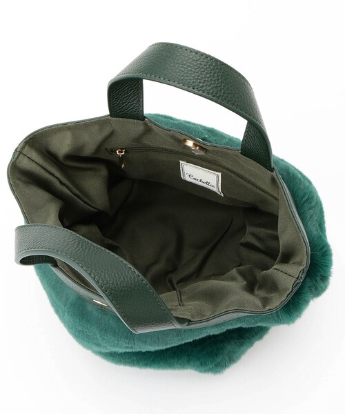 &Bridge(アンドブリッジ)の「Cachellier レザー切替トートバッグ(トートバッグ・レディース・グリーン・99)」の4枚目の写真