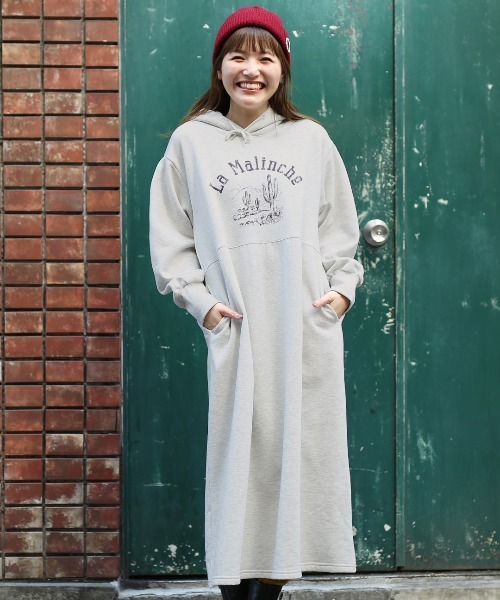 【セール】裏起毛スウェットプリントワンピース（ワンピース）｜チチカカ（チチカカ）