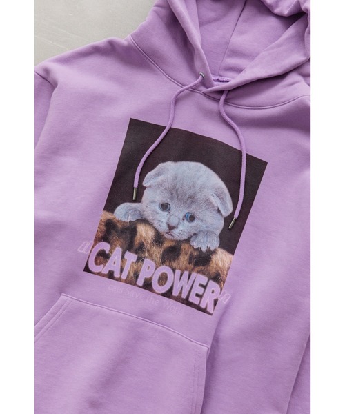 WCJ(ダブルシージェイ)の「CAT POWER SWEAT HOODIE(パーカー・レディース・ブルー/パープル/ブラック・FREE)」の3枚目の写真