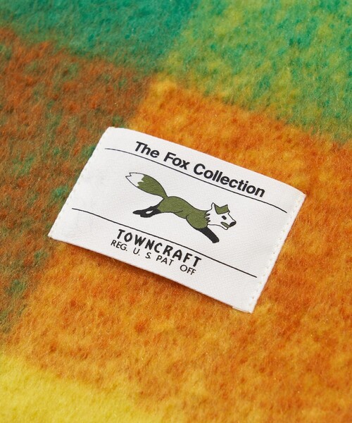 TOWNCRAFT（タウンクラフト）の「TOWN CRAFT/タウンクラフト 別注 チェック柄 ボリュームマフラー（マフラー・メンズ・サックスブルー/オレンジ/ブルー/ブラック・ﾌﾘ-）」の5枚目の写真