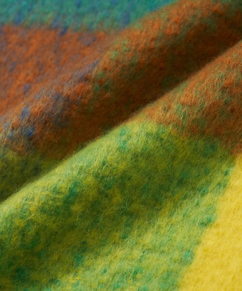 TOWNCRAFT（タウンクラフト）の「TOWN CRAFT/タウンクラフト 別注 チェック柄 ボリュームマフラー（マフラー・メンズ・サックスブルー/オレンジ/ブルー/ブラック・ﾌﾘ-）」の9枚目の写真