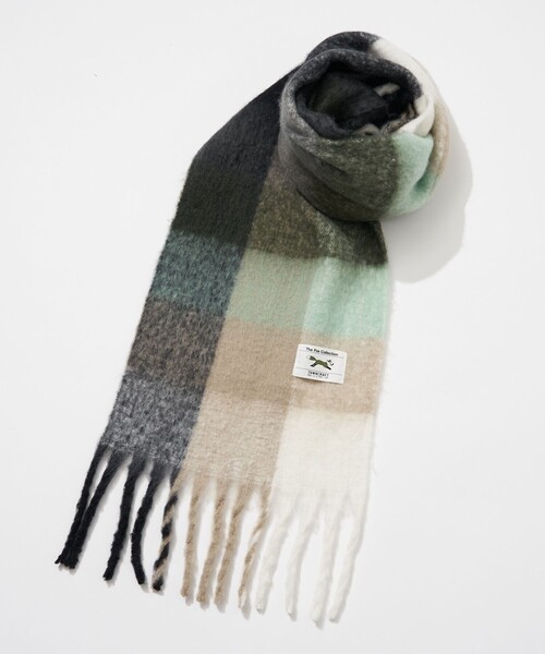 TOWNCRAFT（タウンクラフト）の「TOWN CRAFT/タウンクラフト 別注 チェック柄 ボリュームマフラー（マフラー・メンズ・サックスブルー/オレンジ/ブルー/ブラック・ﾌﾘ-）」の10枚目の写真