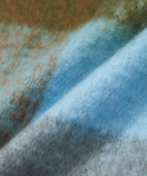 TOWNCRAFT（タウンクラフト）の「TOWN CRAFT/タウンクラフト 別注 チェック柄 ボリュームマフラー（マフラー・メンズ・サックスブルー/オレンジ/ブルー/ブラック・ﾌﾘ-）」の13枚目の写真