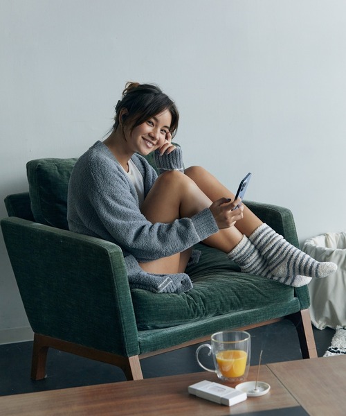 Julier Yoga and Relax(ジュリエヨガアンドリラックス)の「Julier x nestewell 厚mokoソックス(ソックス/靴下・レディース・オフホワイト/グレー/ラベンダー・FREE)」の4枚目の写真