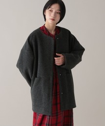 studio CLIP | 《natural by clip》ウール混ノーカラーコクーンコート(ノーカラーコート)