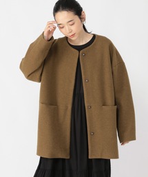 natural by clip ウール混ノーカラーコクーンコート natural by clip》ウール混ノーカラーコクーンコートを使った