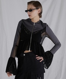PRANK PROJECT | 【24SPRING PRE ORDER】レースジップボレロトップス / Lace Zip Bolero Top(Tシャツ/カットソー)