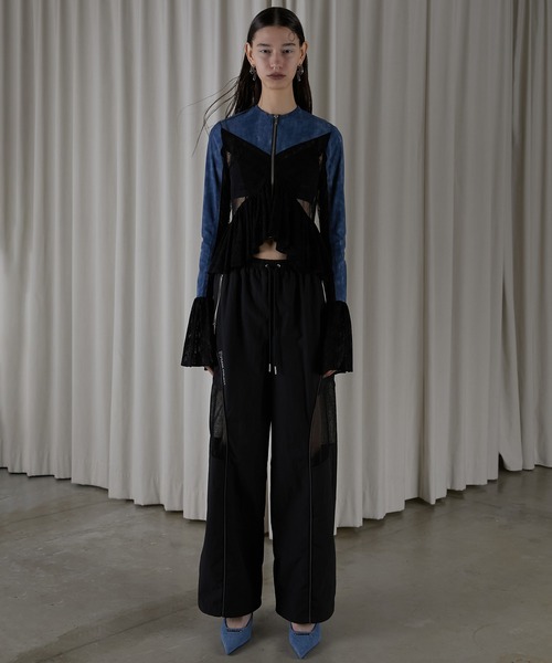 PRANK PROJECT（プランクプロジェクト）の「レースジップボレロトップス / Lace Zip Bolero Top（Tシャツ/カットソー・レディース・ブルー/グレー・FREE）」の4枚目の写真