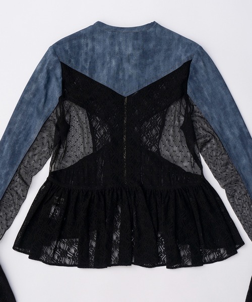 PRANK PROJECT（プランクプロジェクト）の「レースジップボレロトップス / Lace Zip Bolero Top（Tシャツ/カットソー・レディース・ブルー/グレー・FREE）」の16枚目の写真