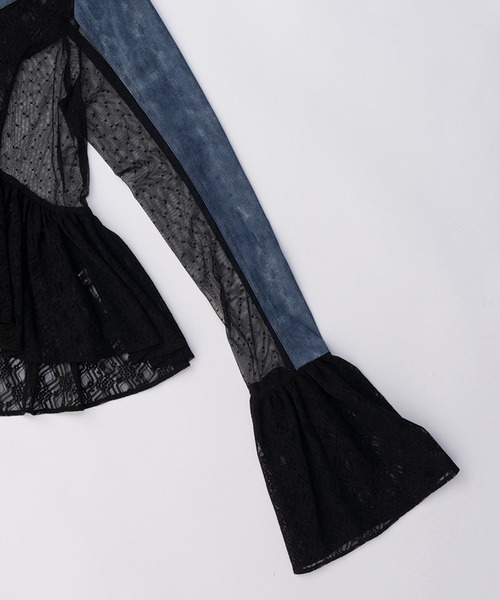 PRANK PROJECT（プランクプロジェクト）の「レースジップボレロトップス / Lace Zip Bolero Top（Tシャツ/カットソー・レディース・ブルー/グレー・FREE）」の17枚目の写真