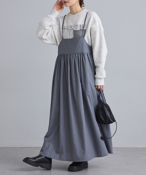 PUAL CE CIN（ピュアルセシン）の「【セットアイテム】ベーシックニット+キャミワンピースSET（ワンピース・レディース・グレー系その他/ブラック系その他・FREE）」の3枚目の写真